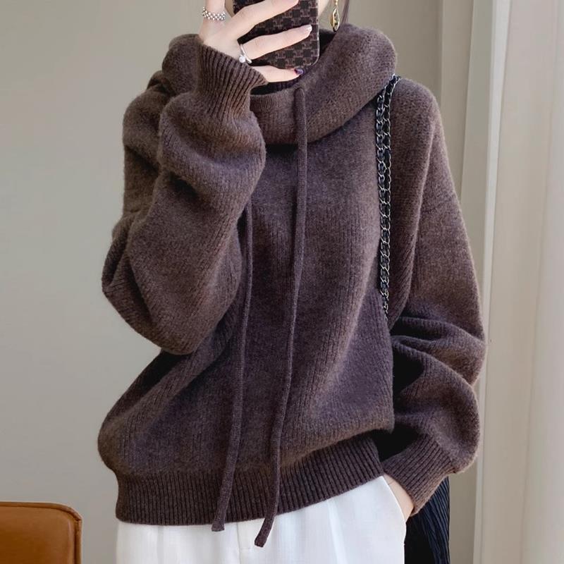 Women's Thick Lazy Sweater, Warm Long-Sleeved Pullover