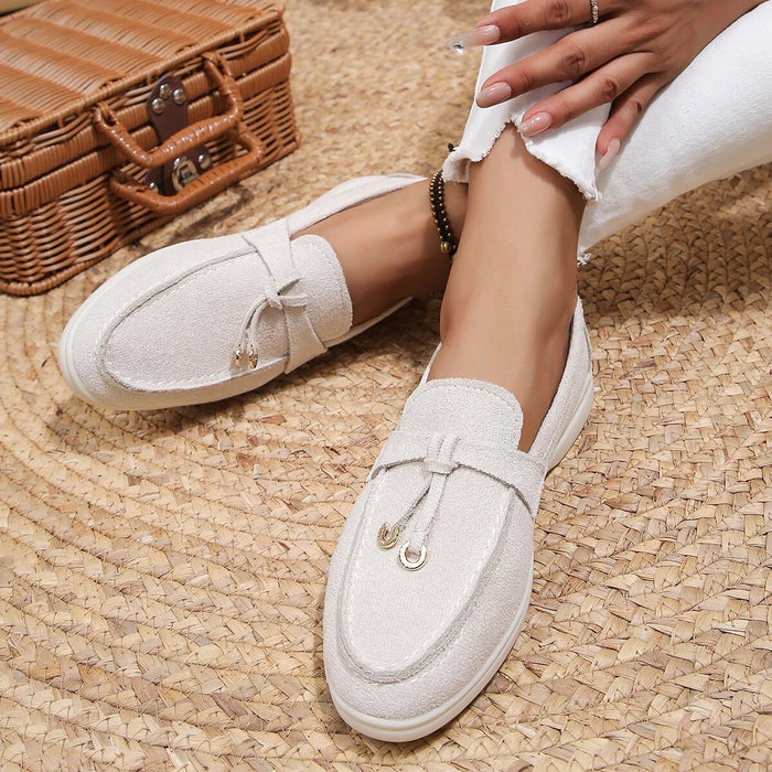 Women's Slip-On Loafers with Metal Horsebit Detail