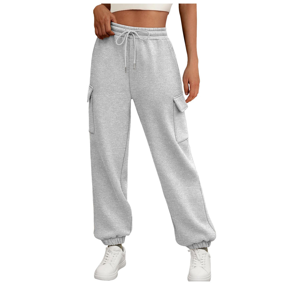 Fleece Lined Baggy Sweatpants, Women's Jogger Pants with Pockets