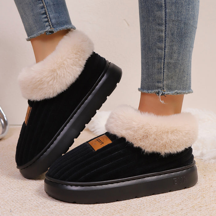 Olivia | Thick-Sole Plush Slipper Booties – Warm Indoor House Shoes, EVA Sole