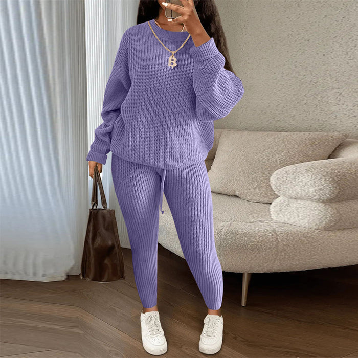 Harper | Ribbed Knit Lounge Set, Pullover and Drawstring Pants