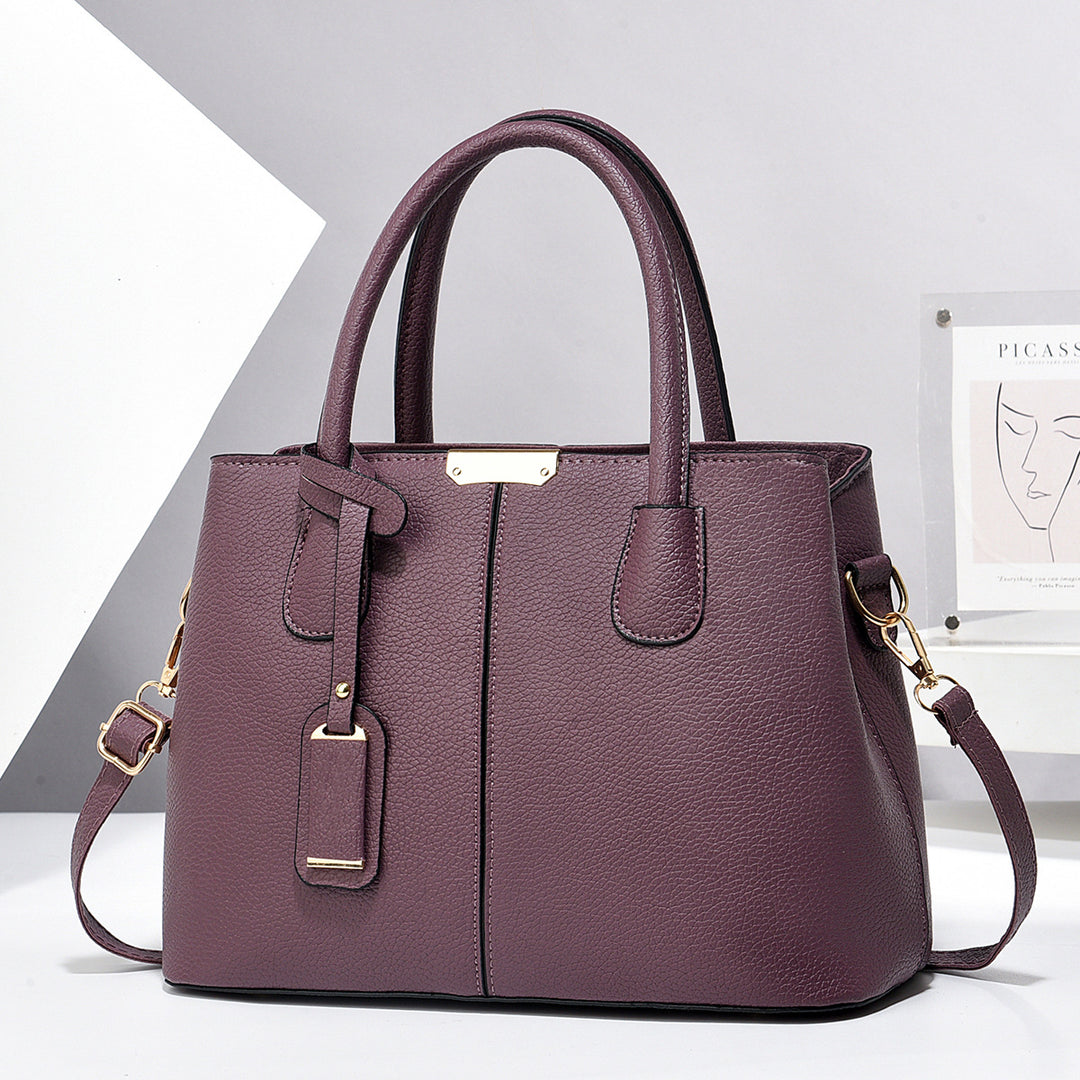 Structured vegan leather tote bag