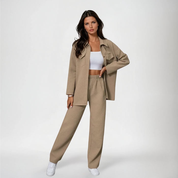 Women's Utility Shirt and Wide-Leg Pants Matching Set