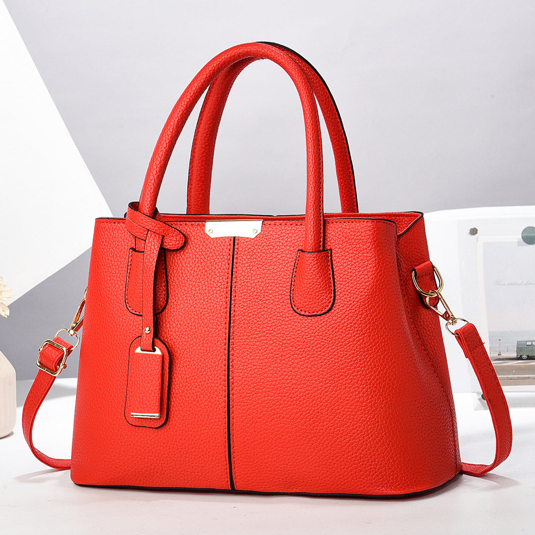 Structured vegan leather tote bag