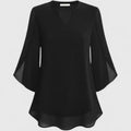 Women's Blouse with Flared Sleeves for Office Wear