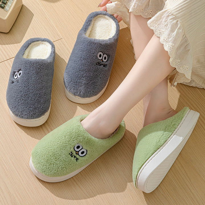 Cute Big-Eye Cartoon Slippers for Couples, Warm and Non-Slip