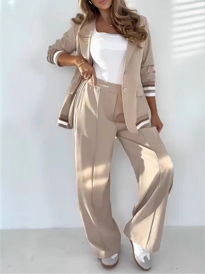 Woman in a two-piece pant suit