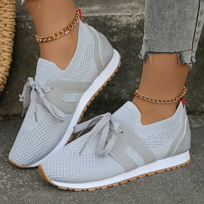 Women's Breathable Mesh Sneakers Lace-Up Casual