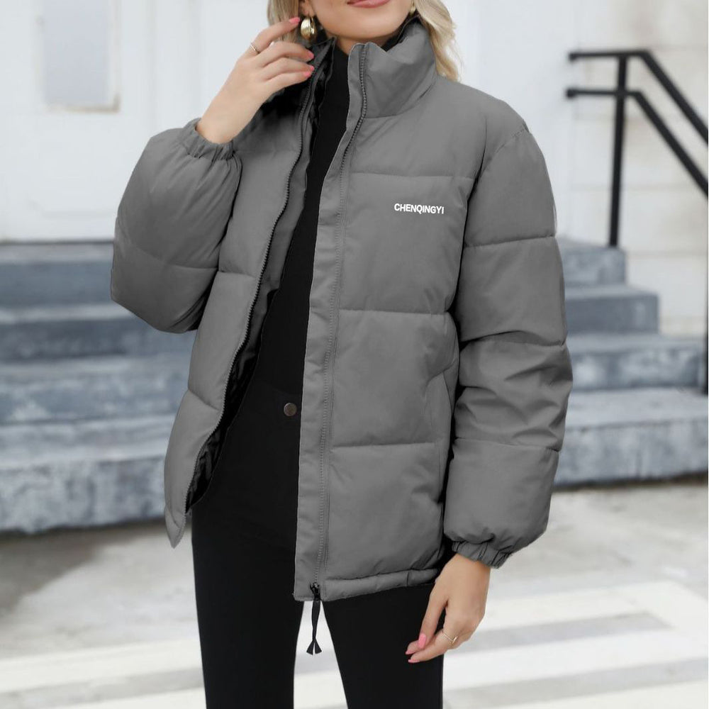 Windproof Padded Winter Coat for Women, Warm Loose Jacket