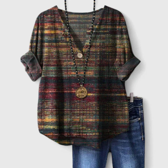 Women's Blouse with V-Neckline for Everyday Wear