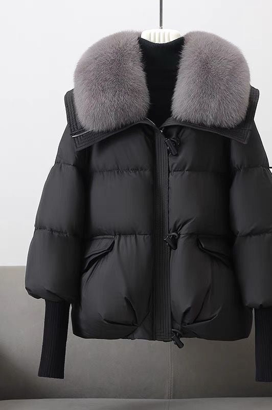 Avery | Short Puffer Jacket with Big Faux Fur Collar
