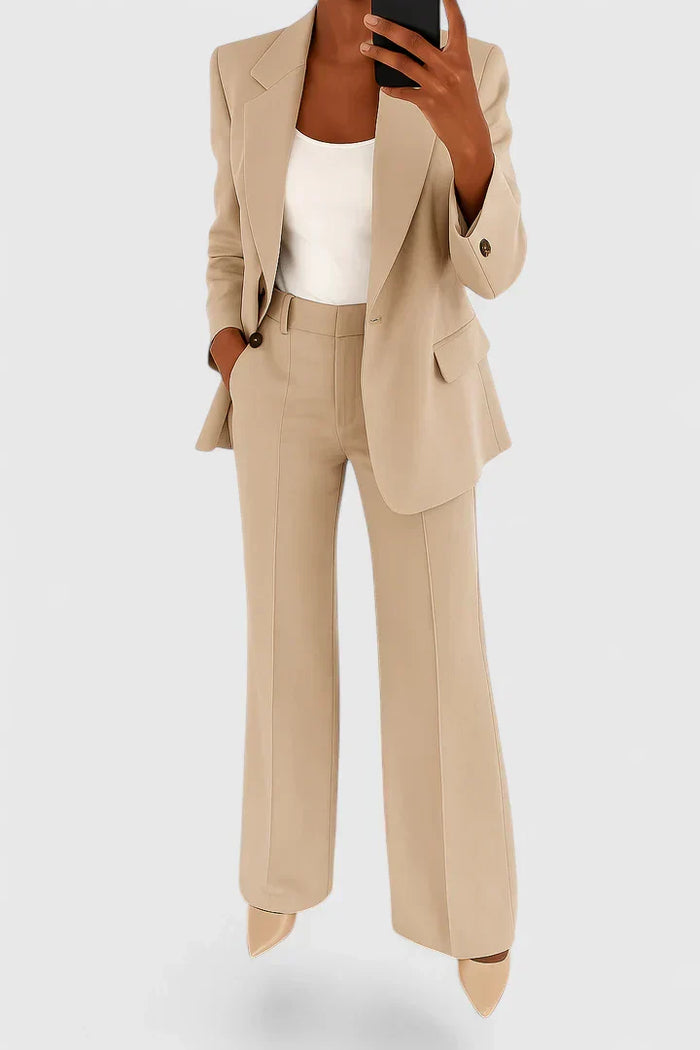 Women's 2-Piece Suit with Wide Leg for Office Wear