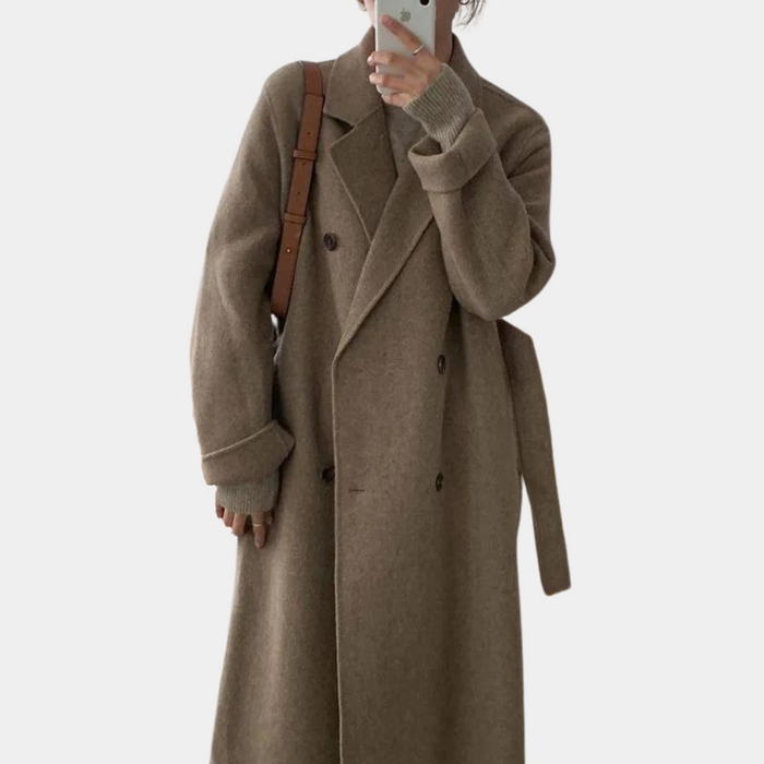 Women's Double-Breasted Long Coat Oversized Fit