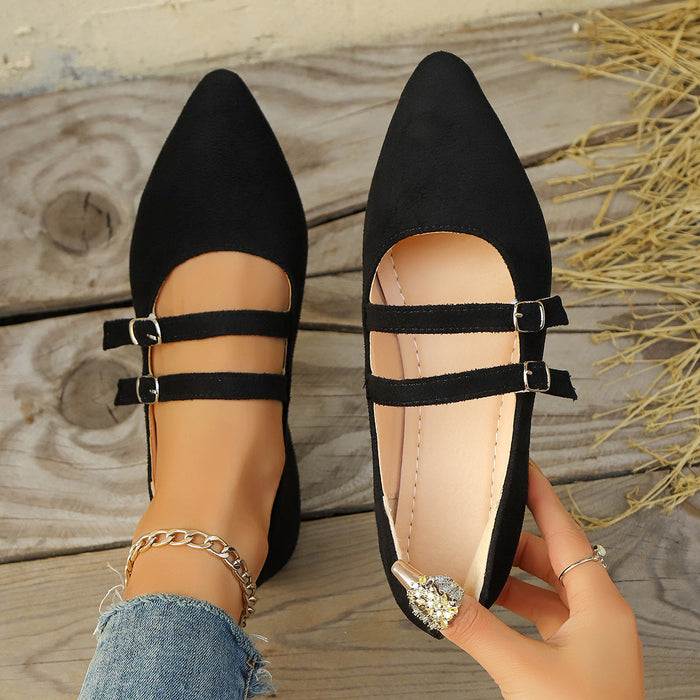 Women's Leopard Print Mary Jane Flats Double Buckle