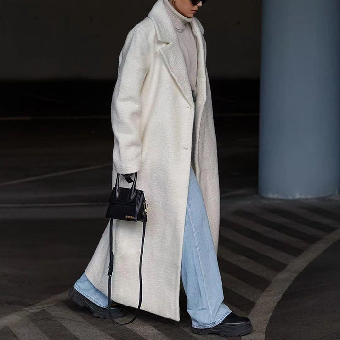 Women's Wrap Coat with Shawl Collar and Relaxed Fit