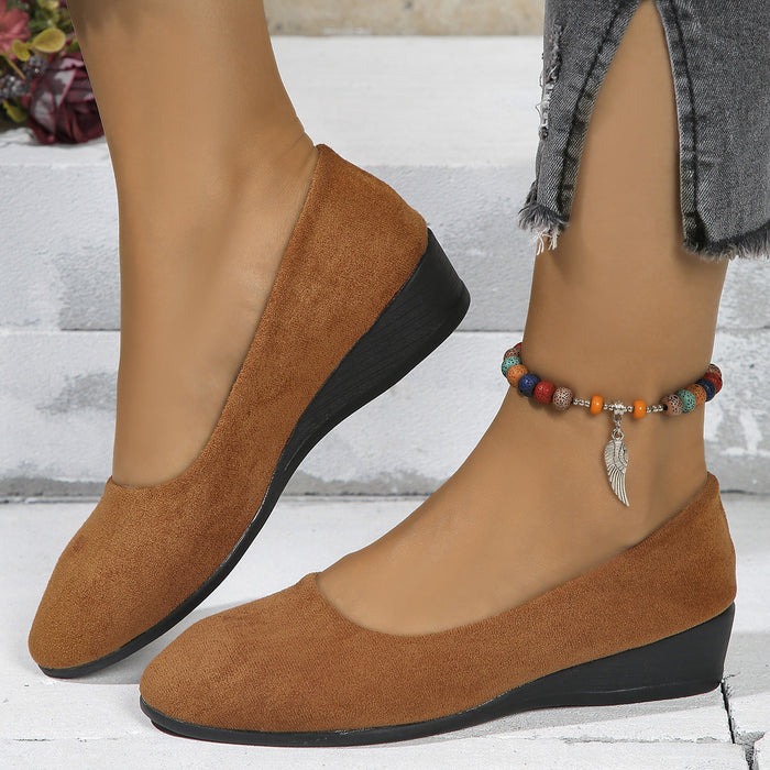 Women's Wedge Slip-On Ballet Flats Cross-Strap Design