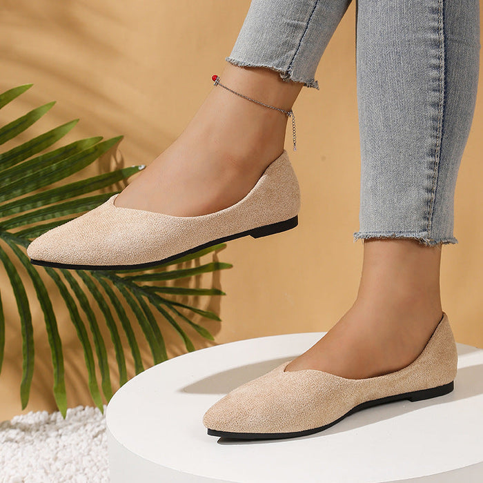 Women's Pointed Toe Ballet Flats Slip-On Comfortable
