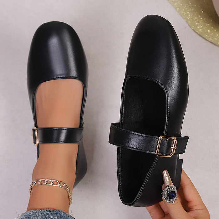 Women's Mary Jane Shoes with Adjustable Strap Buckle