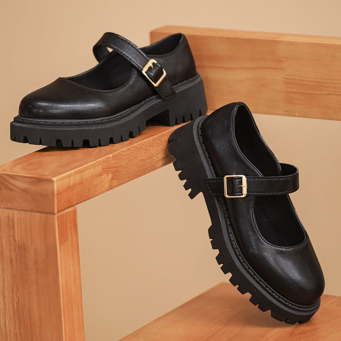 Women's Mary Jane Shoes Chunky Sole Adjustable Buckle