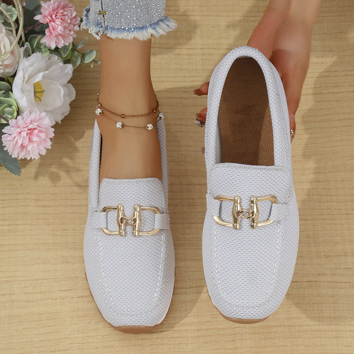 Women's Slip-On Loafers with Metal Detail and Cushioned Insole