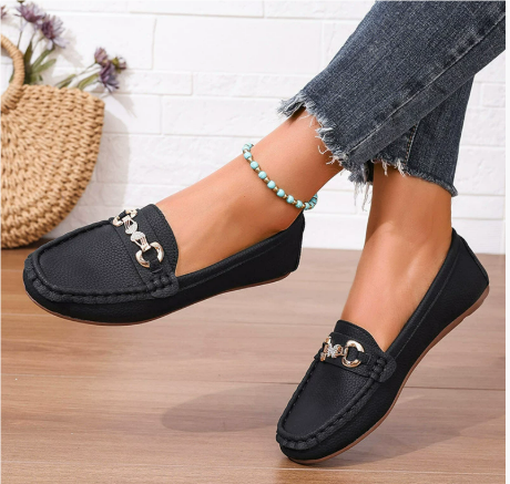 Women's Slip-On Loafer with Metal Bit Detail Flat