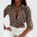 Women's Blouse with Lapel Collar for Office Wear