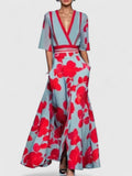 Women's Maxi Dress with V-Neck for Wedding Guest