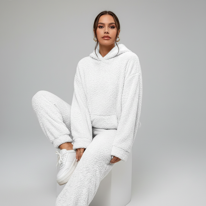 Women's Hooded Loungewear Set with Kangaroo Pocket