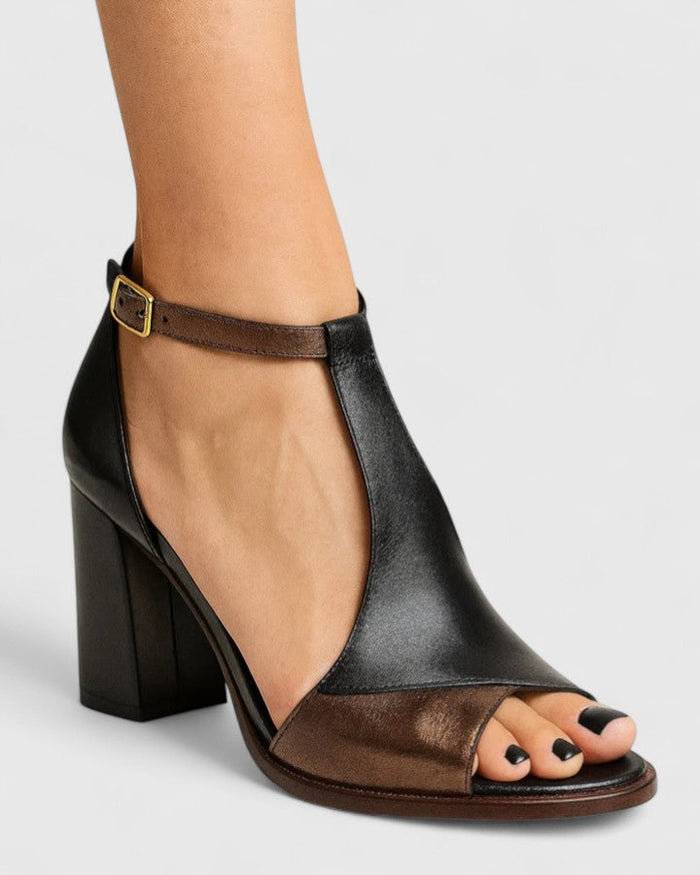 Women's T-Strap Block Heel Sandals Open Toe