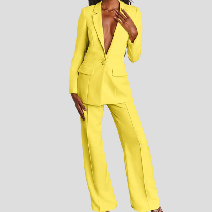 Women's Tailored Blazer and Wide-Leg Trouser Set