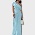 Eva's Boutique | Elegant Slant Maxi Dress