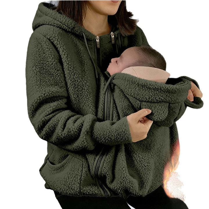 Corduroy Zip-Up Hooded Jacket, Thick Hoodie with Pocket