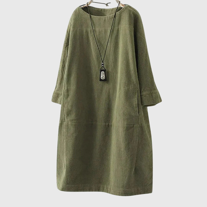 Sophie | Relaxed Corduroy Midi Dress