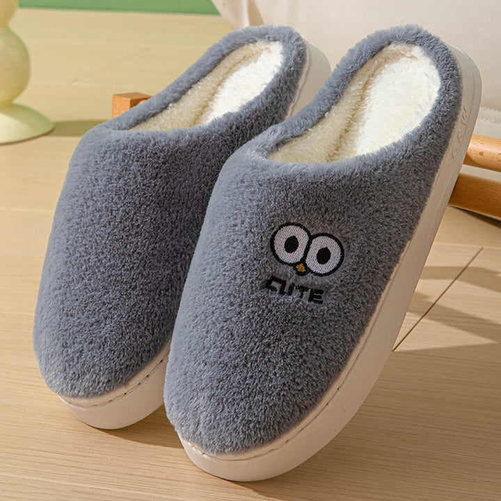 Cute Big-Eye Cartoon Slippers for Couples, Warm and Non-Slip