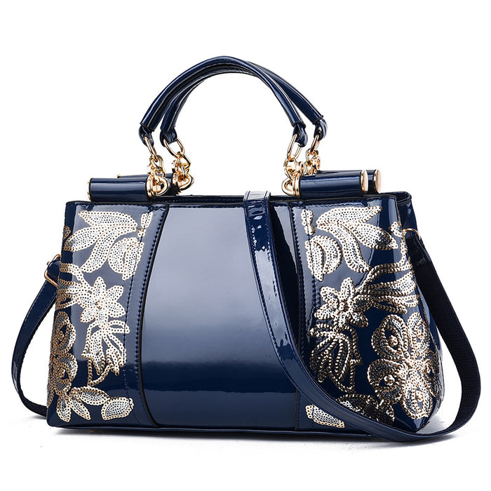 Taylor | Sequin Embroidered Patent Handbag for Parties