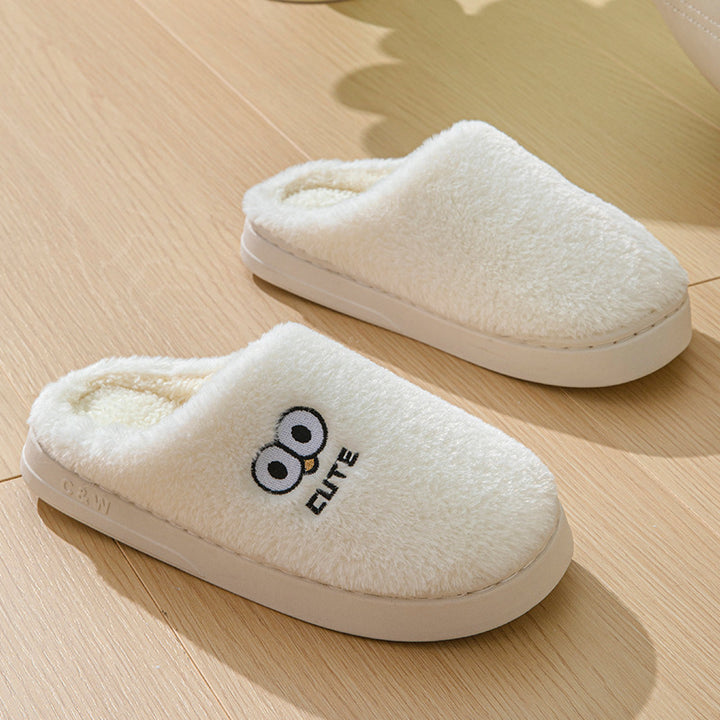 Cute Big-Eye Cartoon Slippers for Couples, Warm and Non-Slip