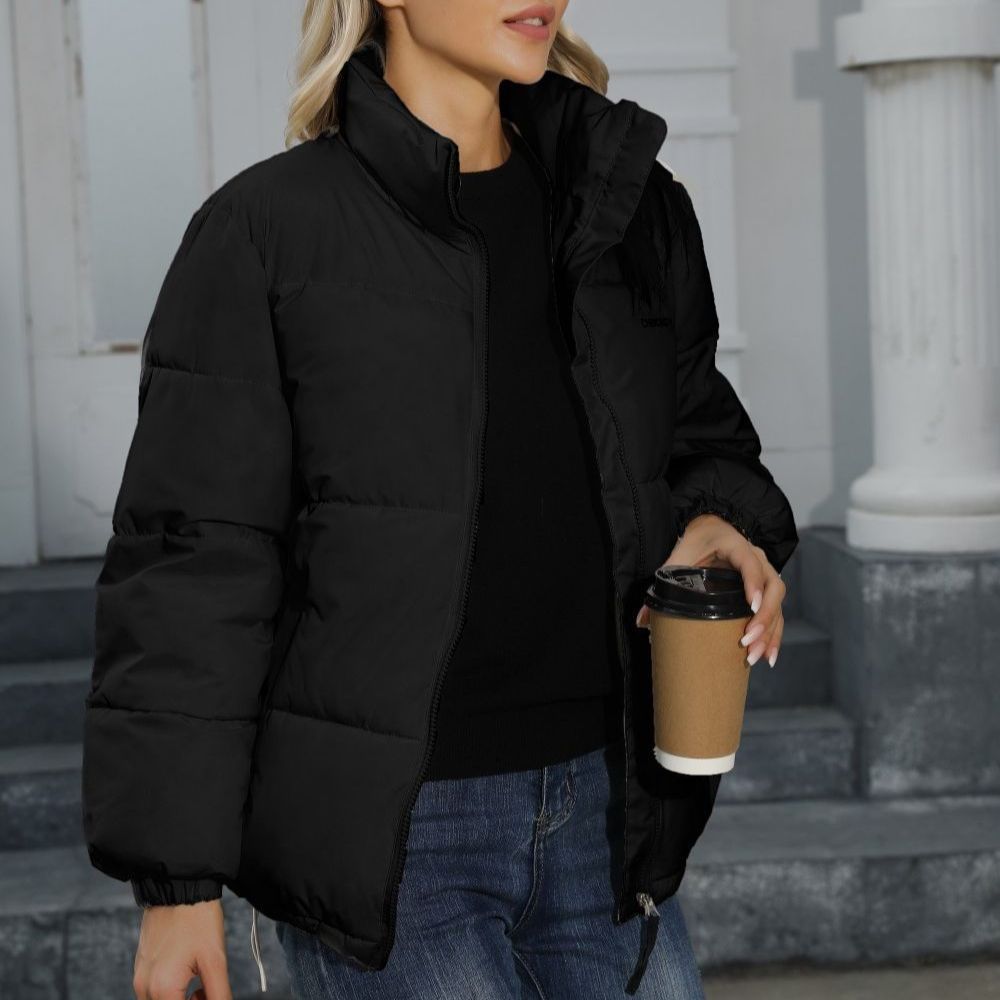 Windproof Padded Winter Coat for Women, Warm Loose Jacket