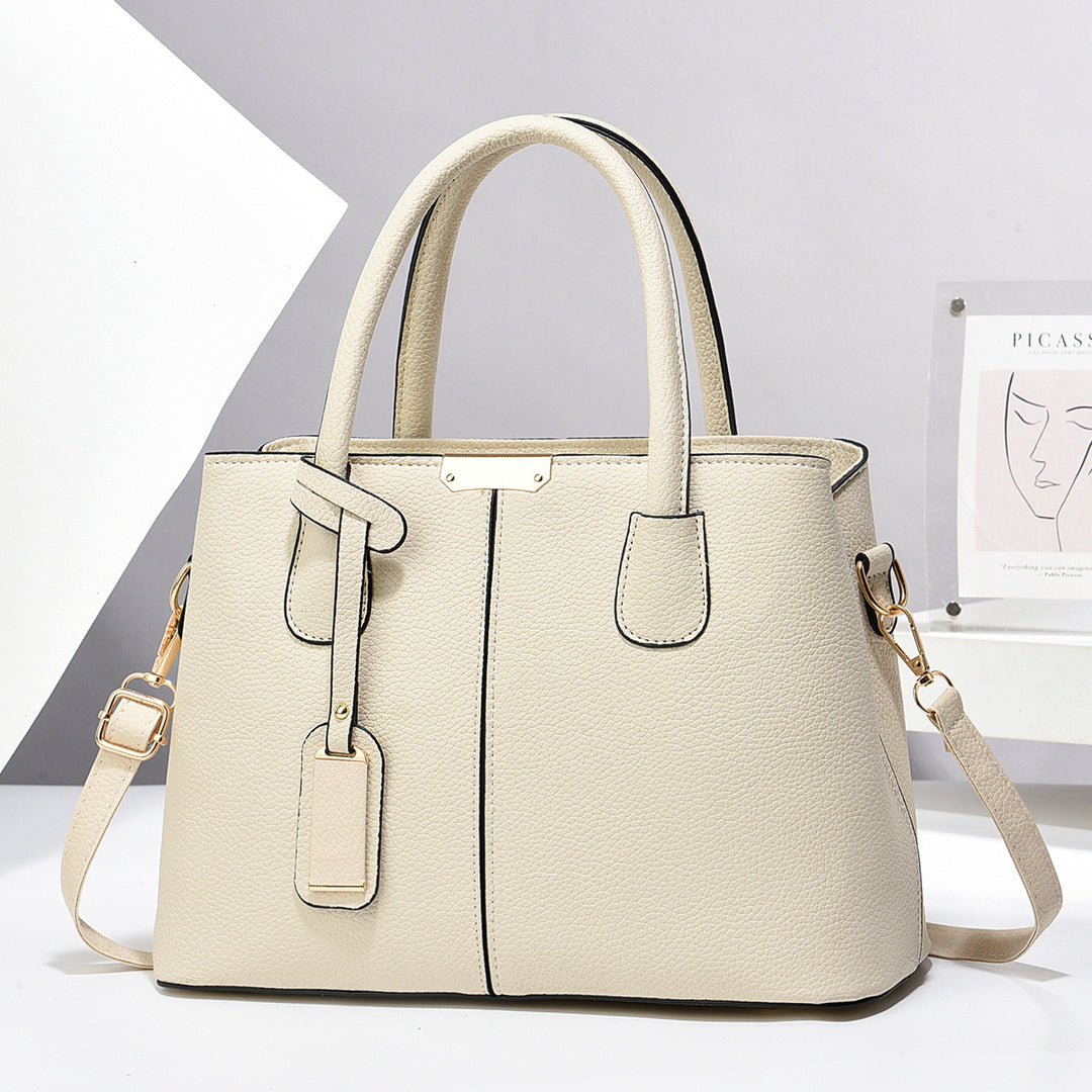 Structured vegan leather tote bag
