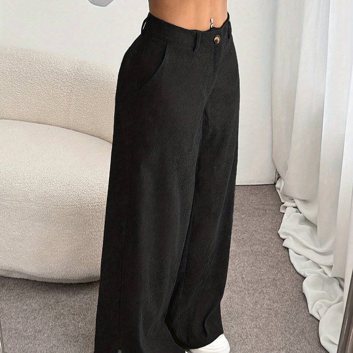 Women's High-Waisted Straight-Leg Tailored Trousers