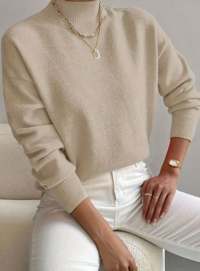 Women's Ribbed Turtleneck Sweater Relaxed Fit