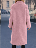 Women's Long Double-Breasted Coat with Shawl Collar