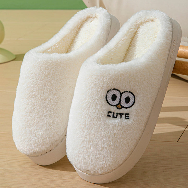 Cute Big-Eye Cartoon Slippers for Couples, Warm and Non-Slip