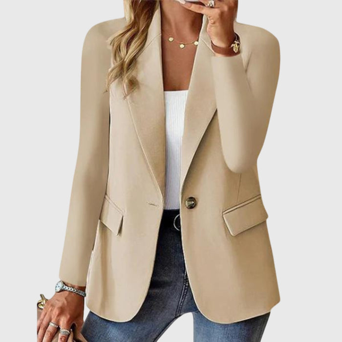 Women's Blazer with Structured Design for Office Wear