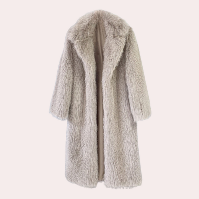 Women's Longline Teddy Coat with Open Front
