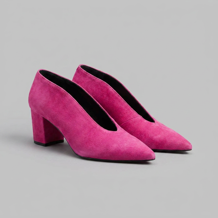 Women's Pointed Block Heel Pumps Slip-On for Office