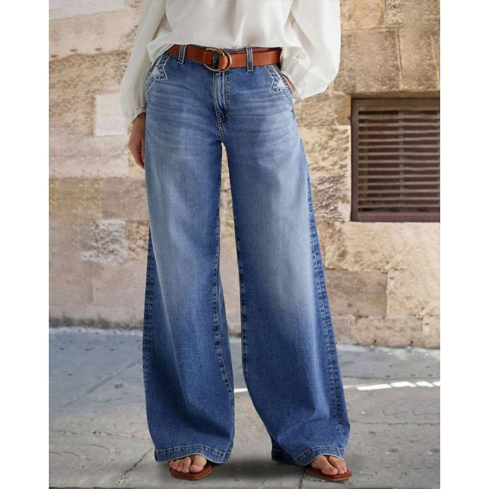 Women's Wide-Leg Relaxed Jeans with High Waist