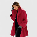 Women's Coat with Wide Lapel Collar for Winter
