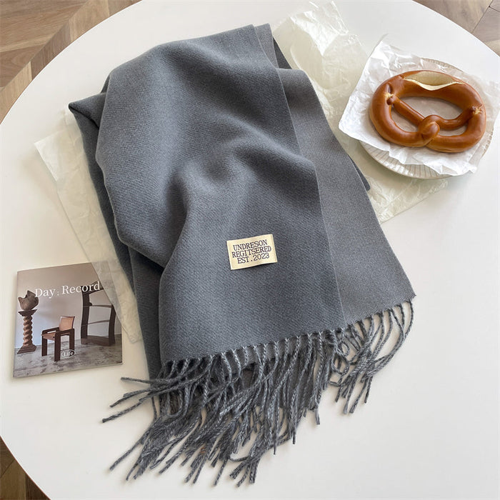 Women's Reversible Pashmina Scarf with Tassels